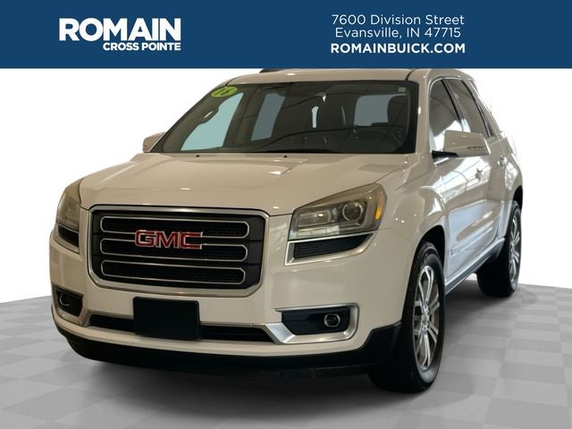2016 GMC Acadia SLT-1 in Summit White — front three-quarter view