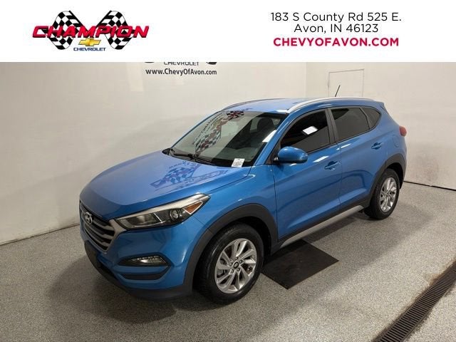 2017 Hyundai Tucson SE in Blue — front three-quarter view